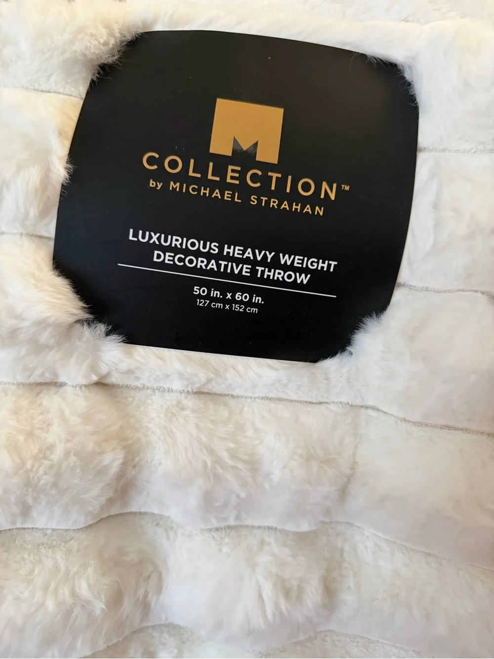 Collection by Michael Strahan Plush Faux Fur Throw Blanket - Cream
